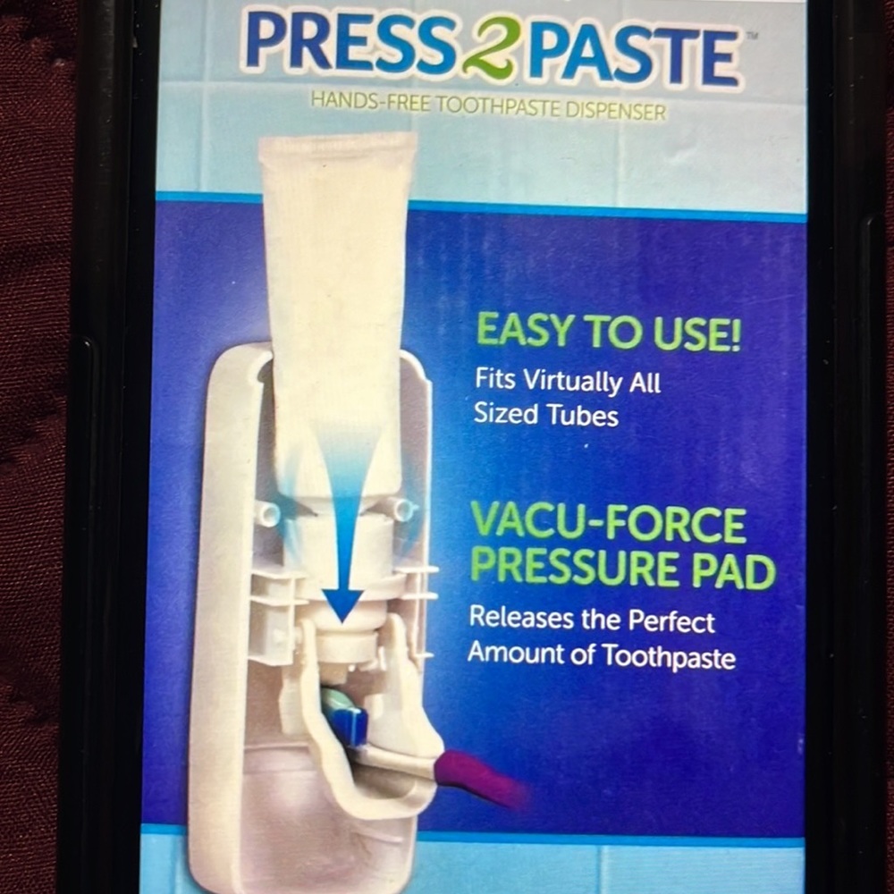 Press2Paste hands free toothpaste dispenser NEW NWT
